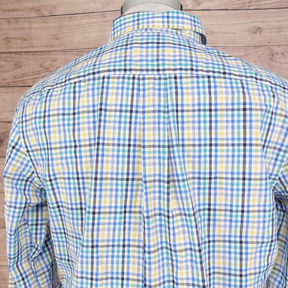 VAN HEUSEN ORIGINALS SLIM FIT GINGHAM CHECK BUTTON UP SHIRT M 15-15.5 - Picture 5 of 7